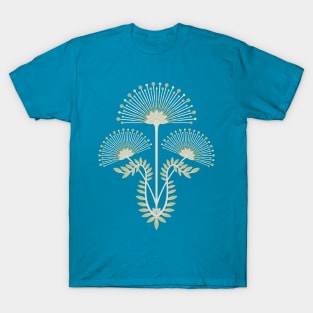 MIMOSA Art Deco Floral in Cream White and Sage Green - UnBlink Studio by Jackie Tahara T-Shirt